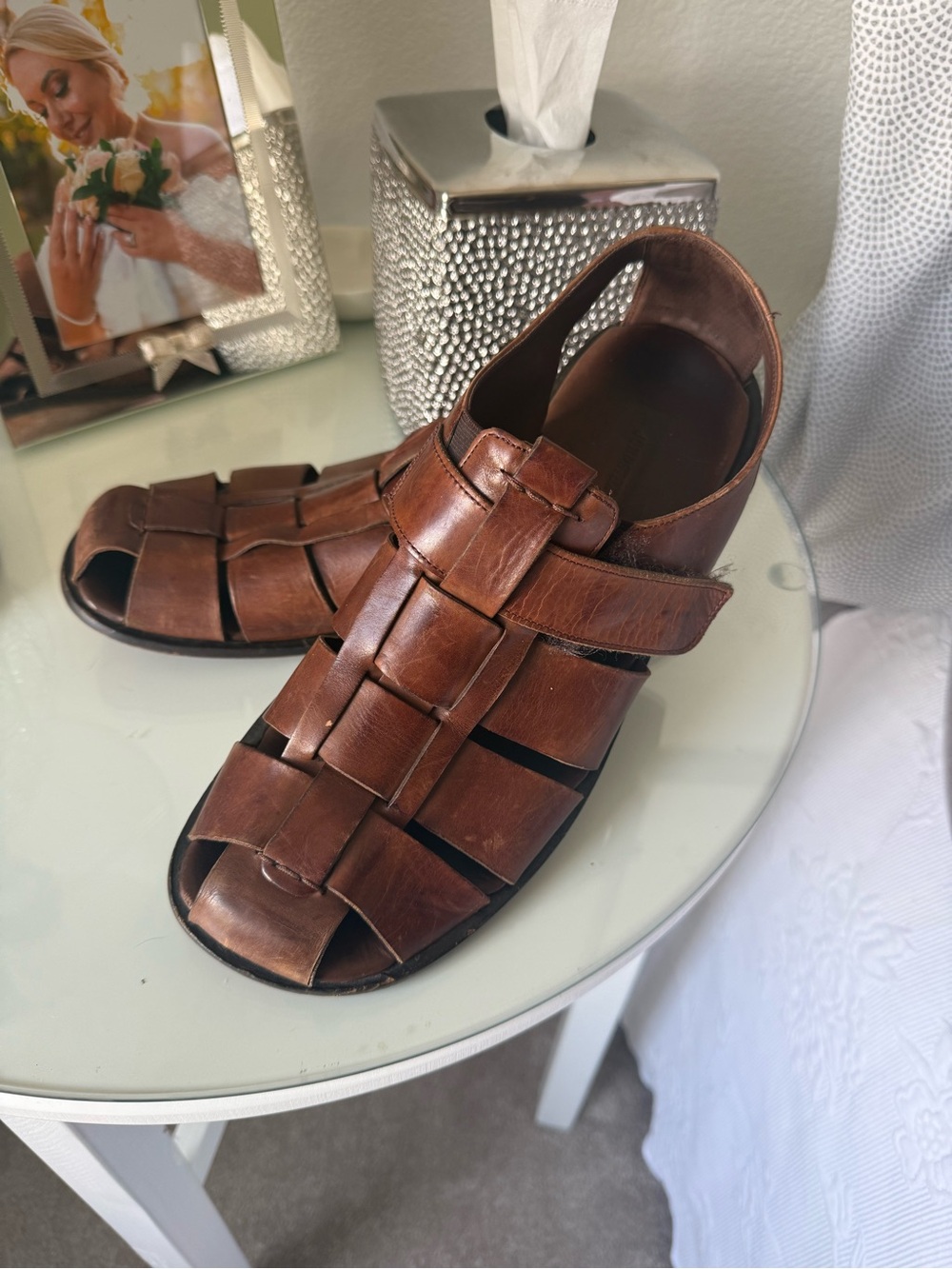 Men's Brown Leather JOMNSTON &MURPHY Sandals - Classic Man  Comfort